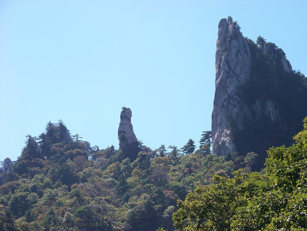 石头仙女 石人山 尧山 树木 蓝天 天空 旅游摄影 国内旅游