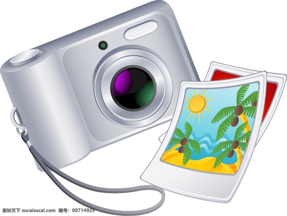 银灰色 数码相机 相片 相机 数码 照片 透明元素 ai元素 免抠元素