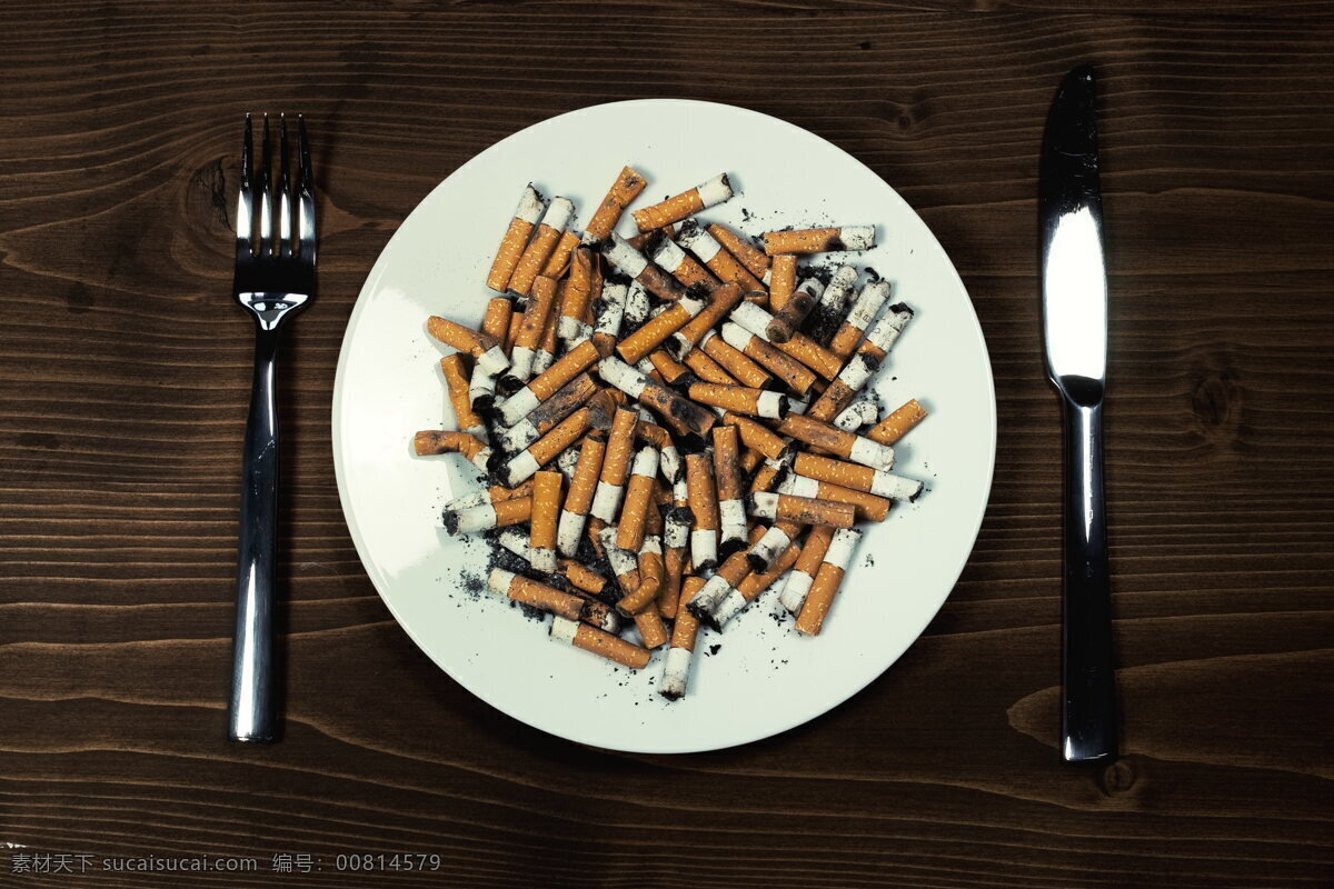 创意设计 香烟 另类 广告 另类广告 餐盘 餐具 刀叉