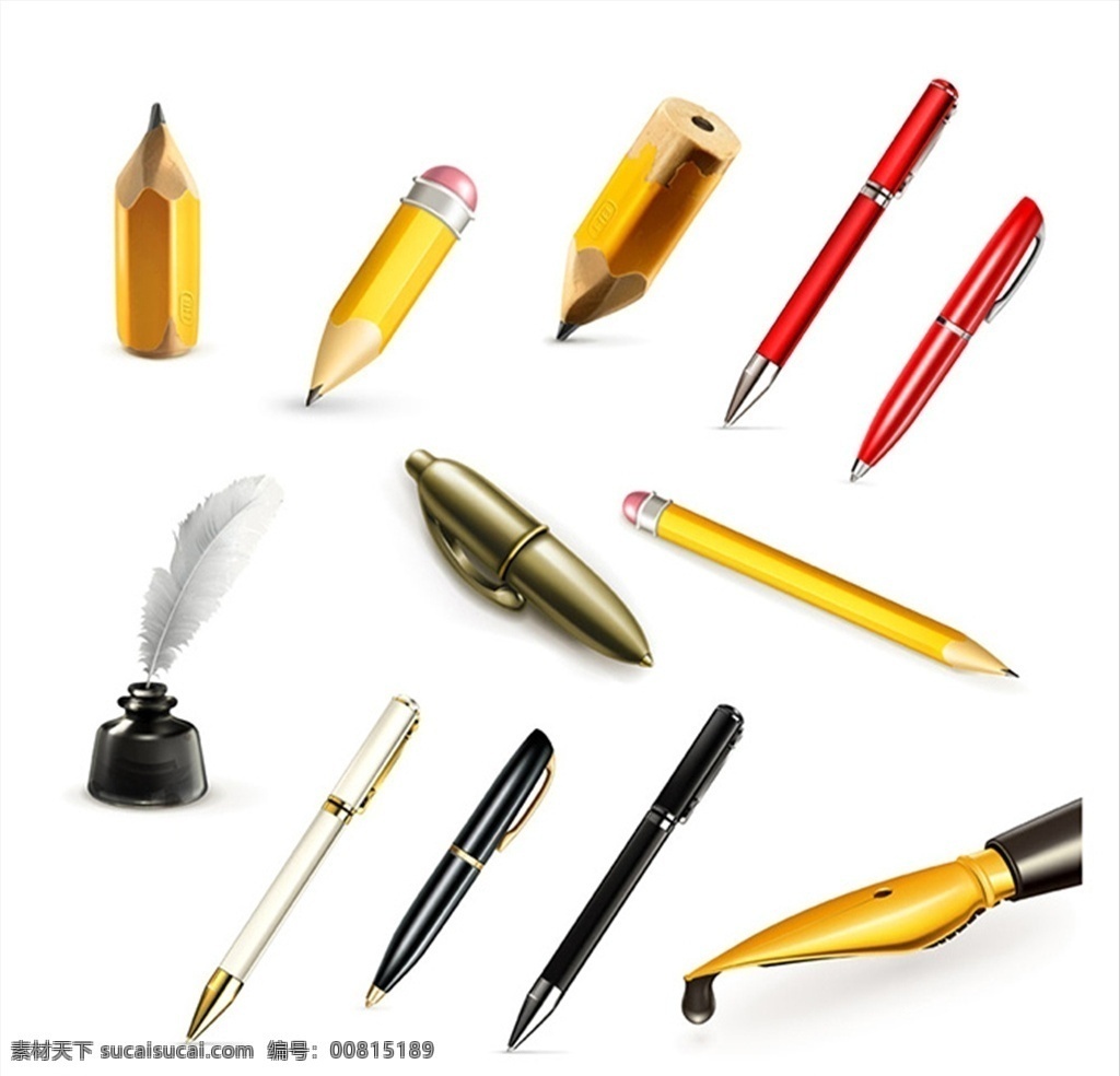 矢量 铅笔 钢笔 学习用品 手绘 学生 笔 学校 图标 工具 用品 办公用品 学习工具