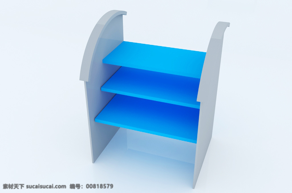 阶梯式 小 展架 3d 模型 蓝色 3d模型 3dmax 小架子