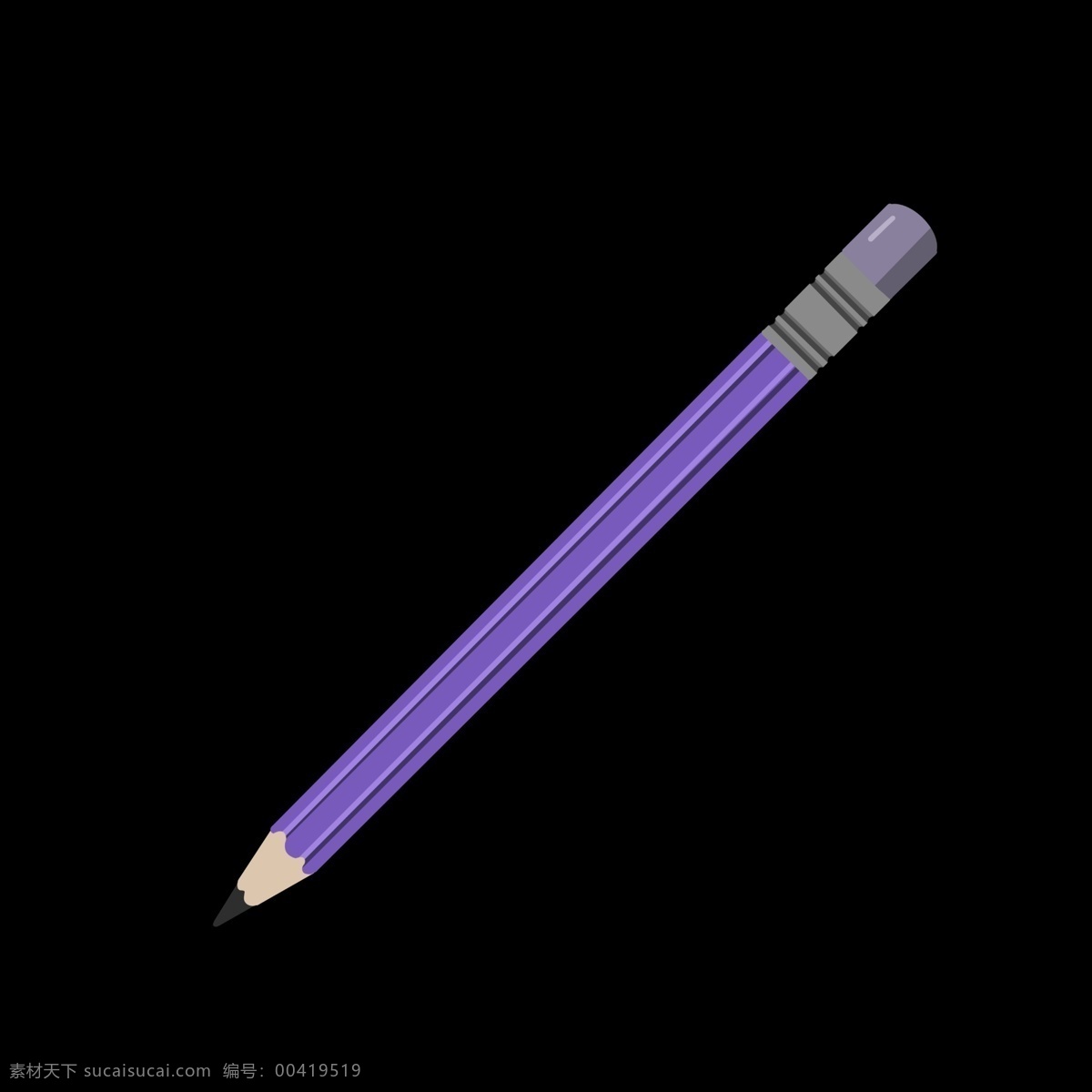 紫色 的卡 通 画笔 插画 文具