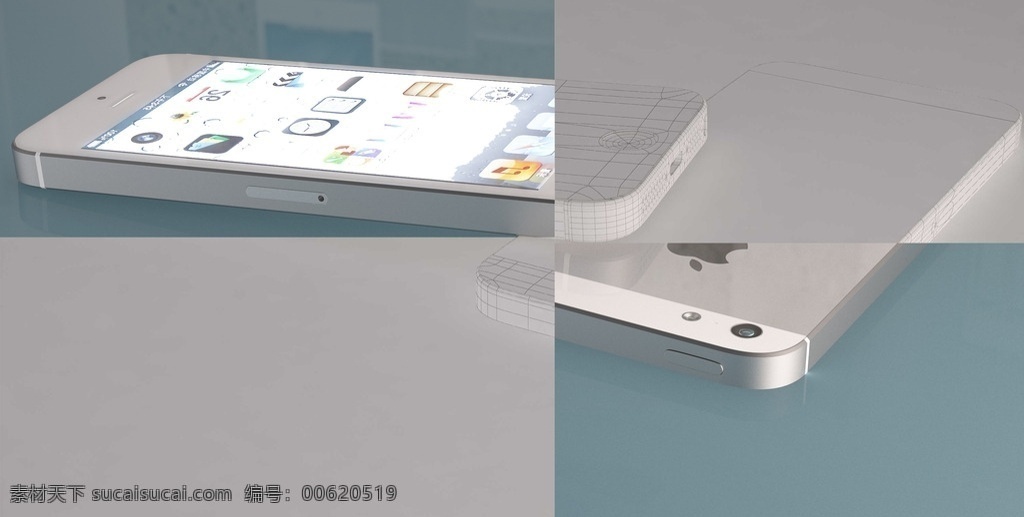 苹果 iphone5 3dmax 手机模型 产品级写实 3d设计 3d作品 max