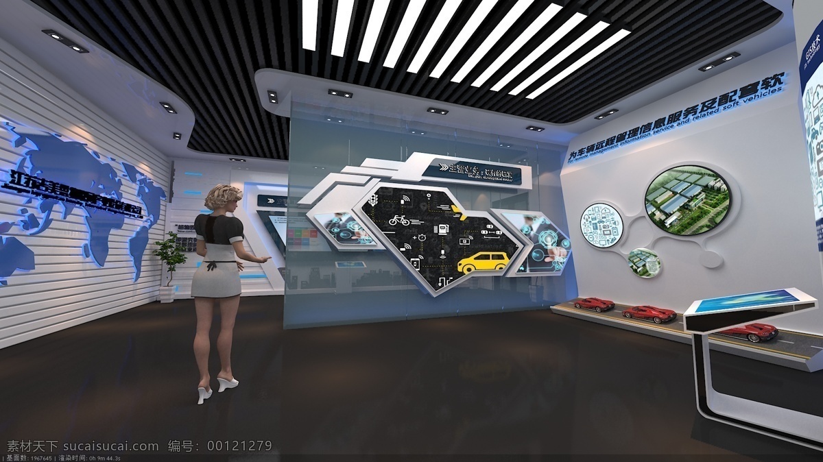 企业展馆 企业 文化 人物模型 科技 时尚 现代感极强 触摸屏 展馆 3d设计