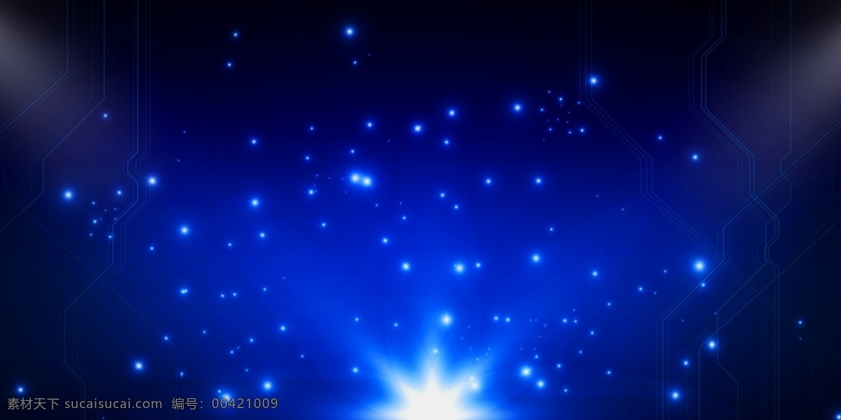 唯美 蓝色 星空 舞台 背景 背景图 创意 年会背景 广告背景 手绘背景 通用背景 背景展板图