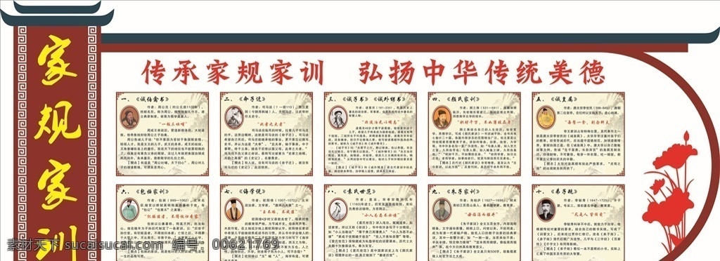 传统家规家训 家规家训 中国 x7 文化墙