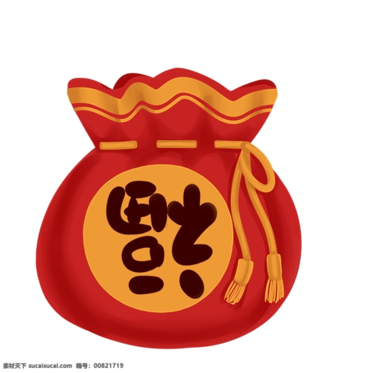 2019 喜庆 红色 福 袋 好运来 福气 新年 猪年 福来到 大吉大利 卡通 手绘 猪 事 顺利 猪年大吉 福到