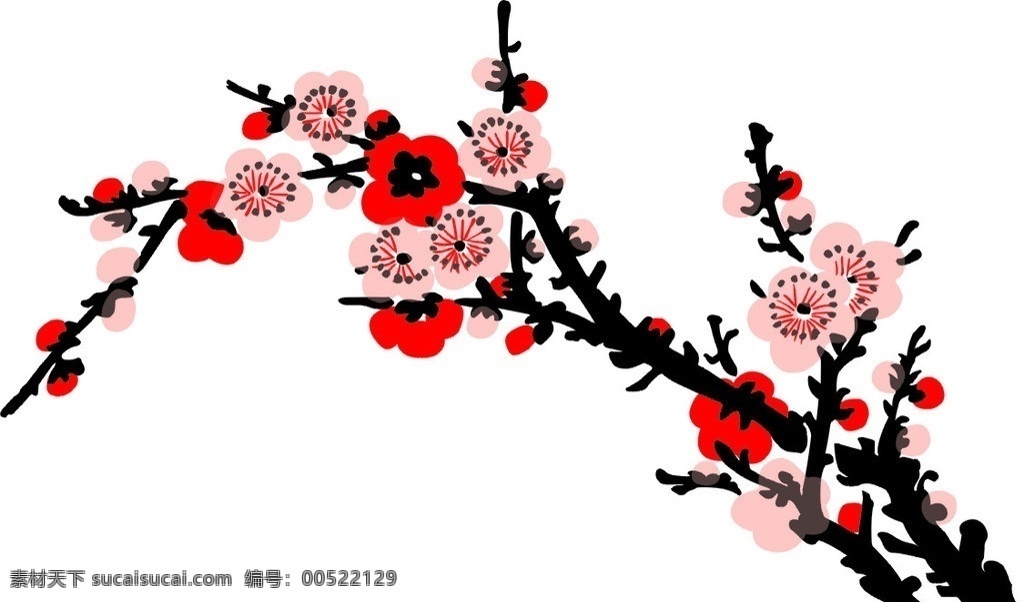 矢量梅花 矢量 梅花 红梅 红色 腊梅 cdr9 自然 植物 生物 花草 生物世界