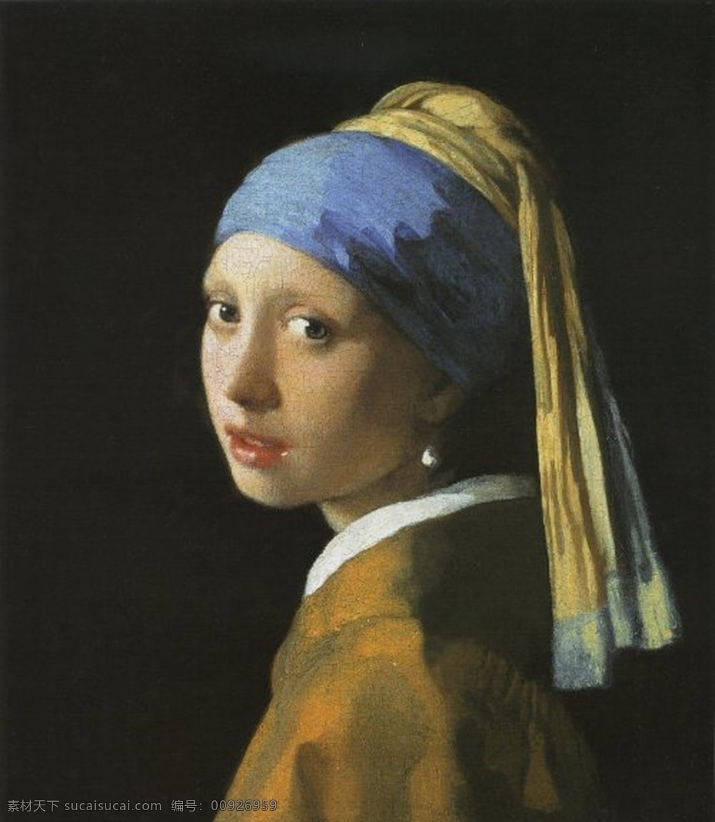 戴 珍珠 耳环 少女 作者 杨 维梅尔 国籍 荷兰 年代 世纪 油画 绘画书法 文化艺术