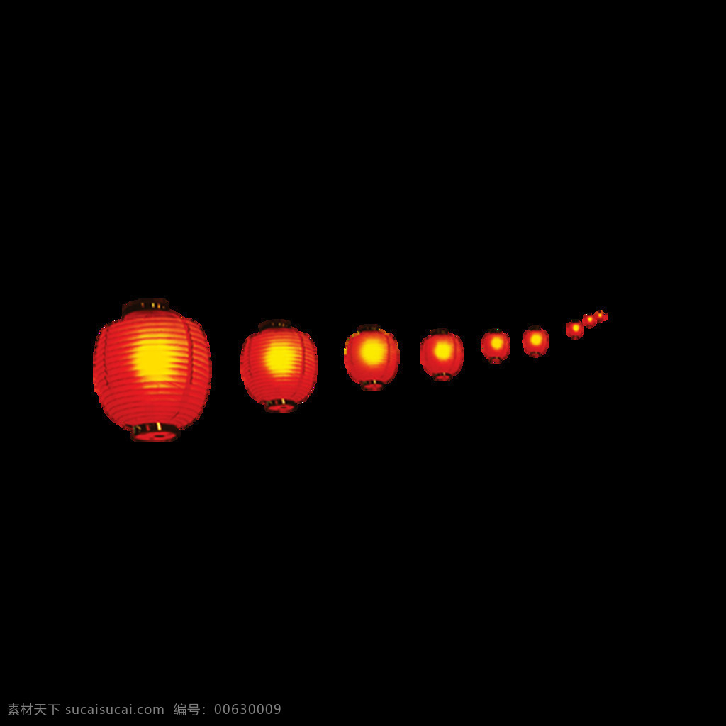 红色 灯笼 长龙 元素 手绘 红色灯笼 灯光 喜庆 免抠