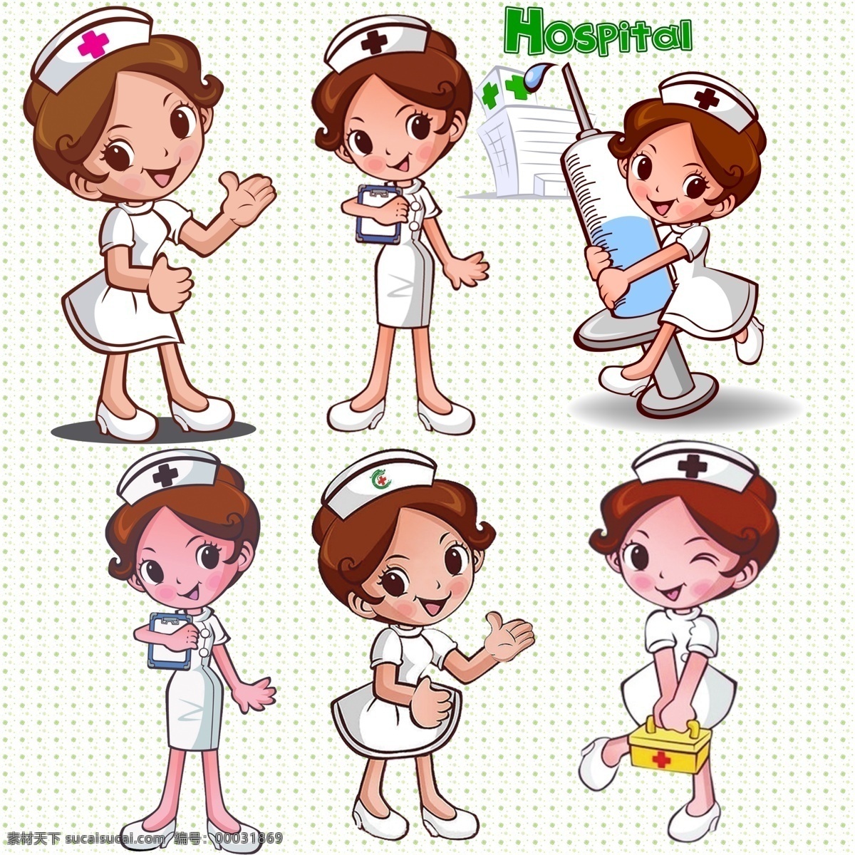 卡通护士 模版下载 卡通 医生 护士 可爱 插画 医院 源文件 护士素材下载 护士模板下载