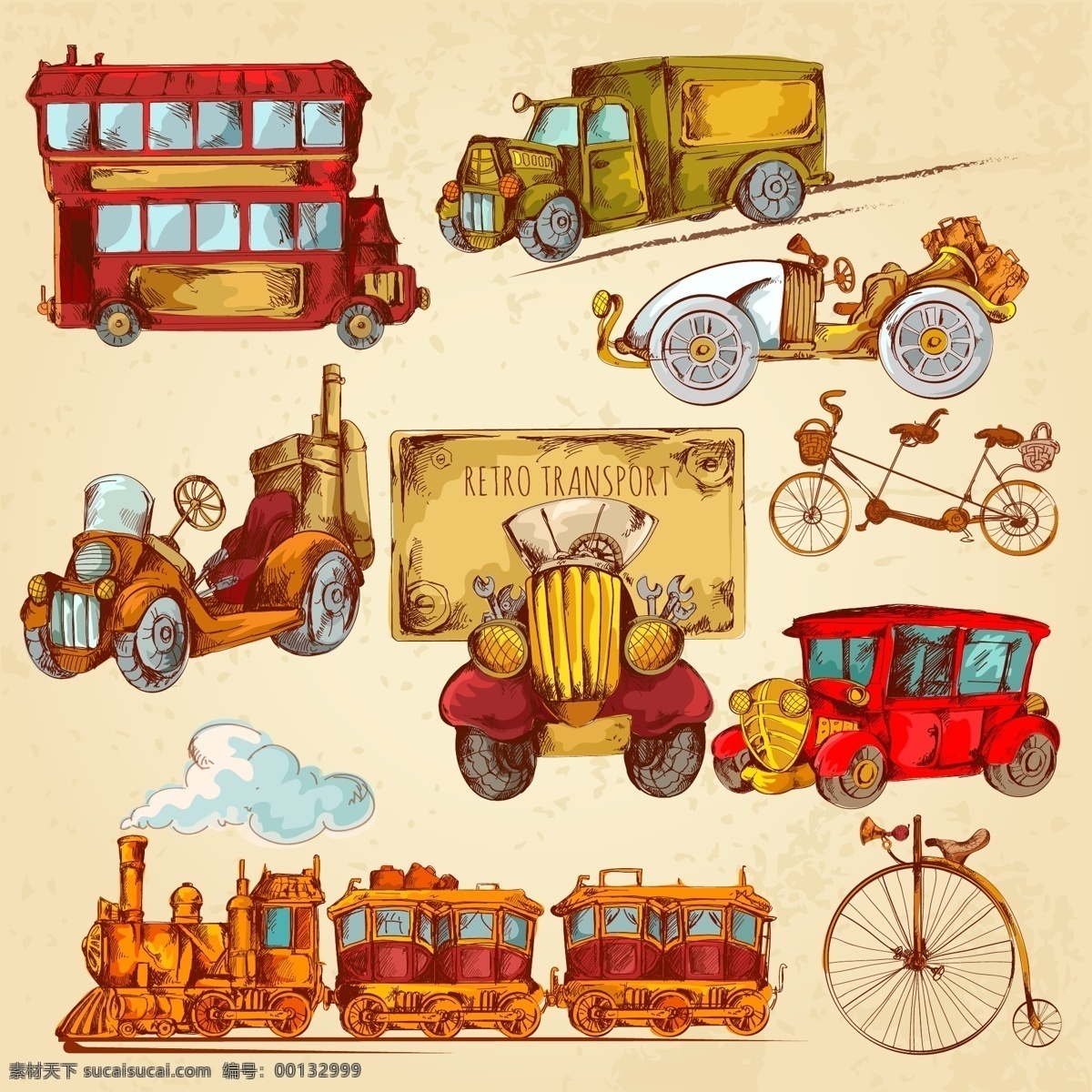 英国 工业革命 交通工具 英国工业革命 手绘交通工具 蒸汽火车 黄色