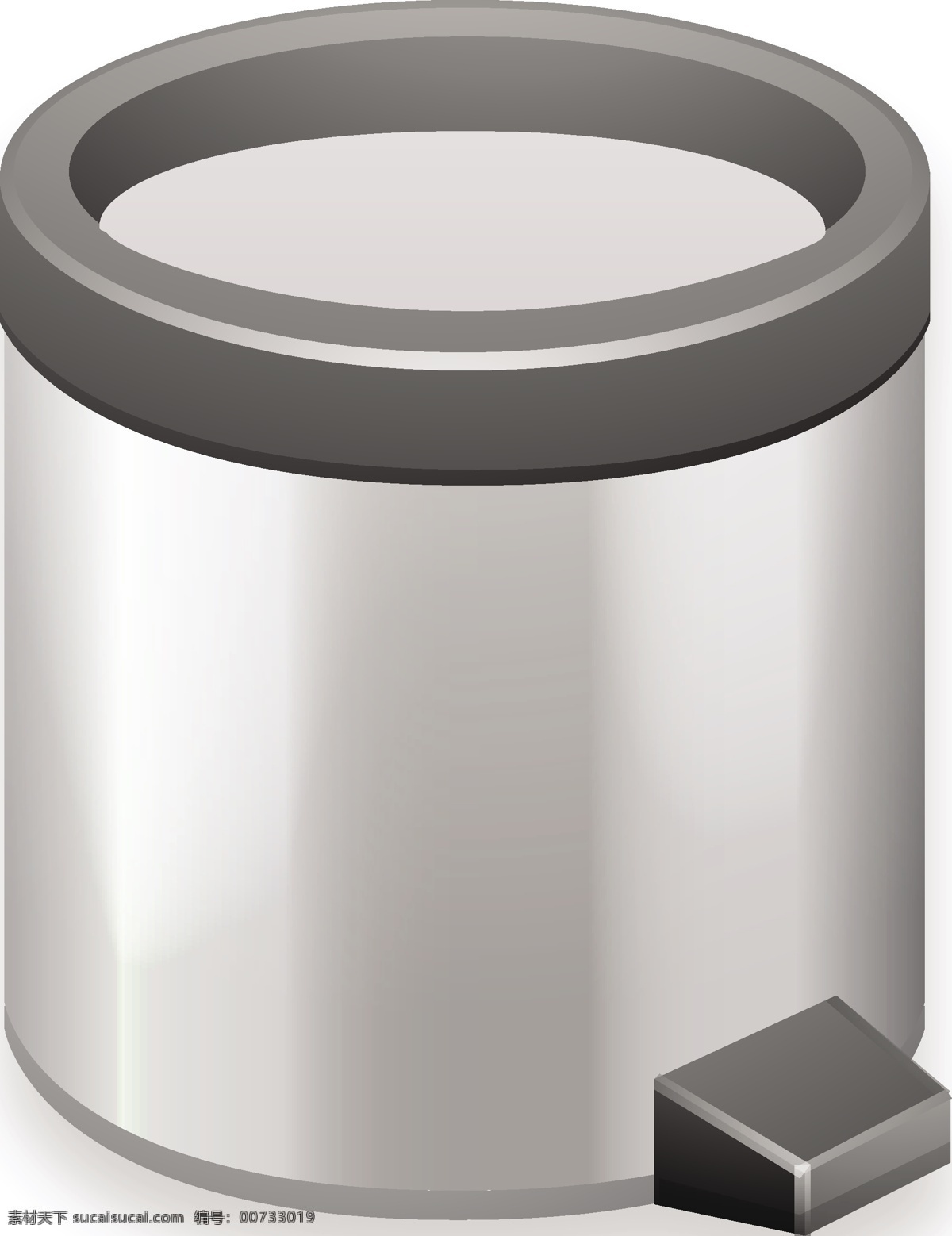金属 垃圾桶 金属垃圾桶 金属质感 图标 白色