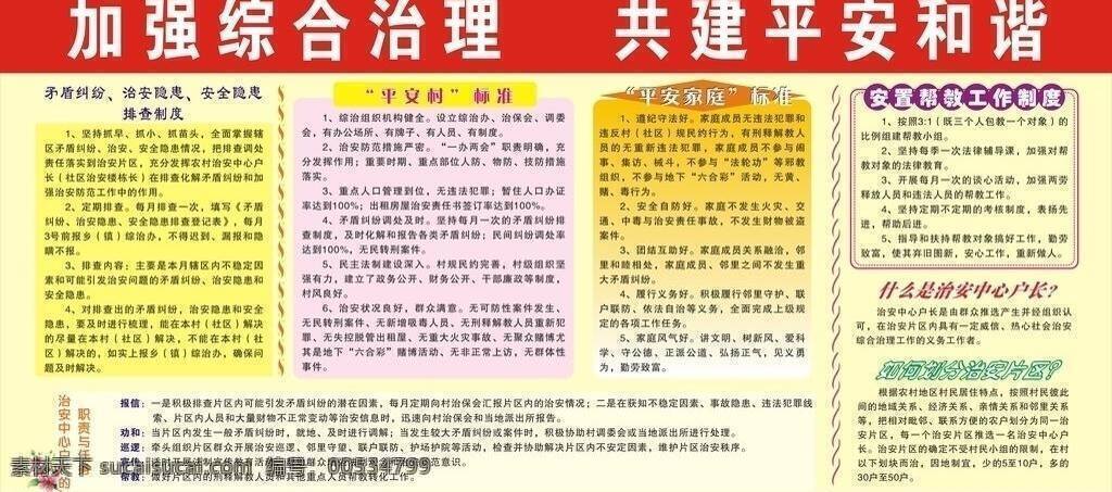 板报 花纹 宣传栏 展板模板 综合治理 加强 共建 平安 和谐 矢量 模板下载 平安和谐 其他展板设计