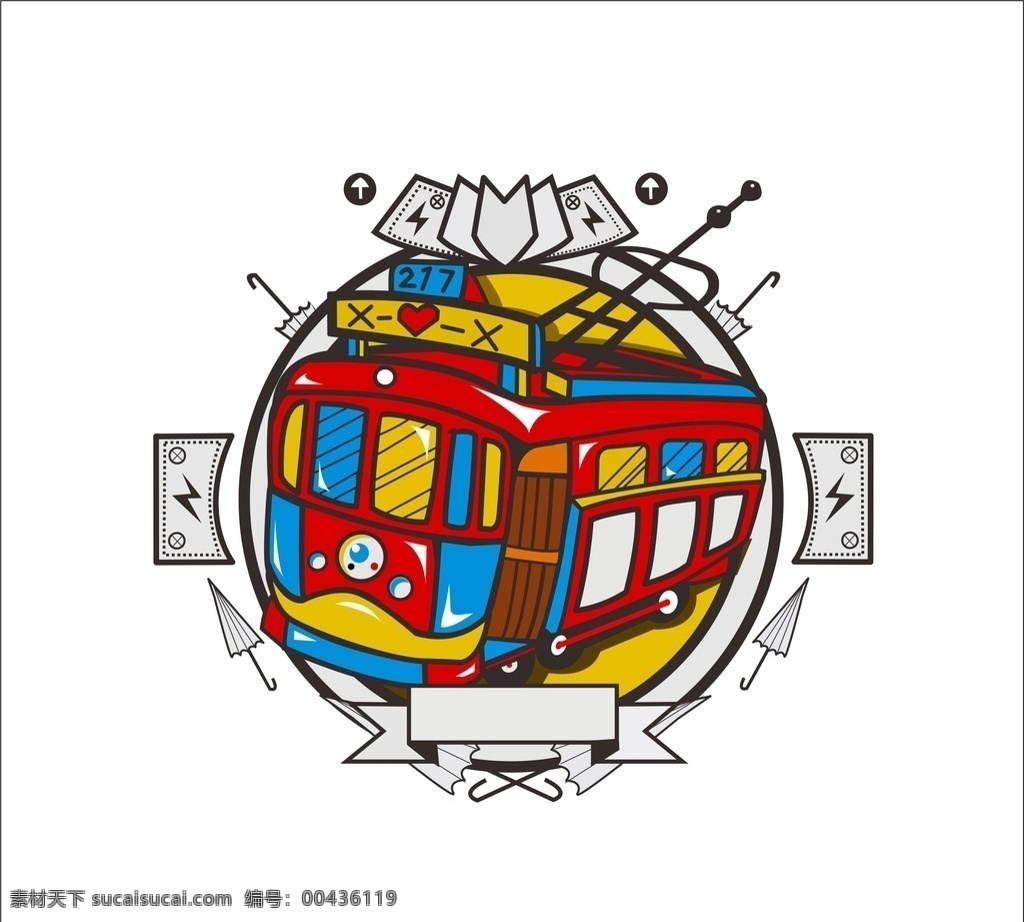 卡通公共汽车 卡通 公共汽车 矢量 印花 标志 动漫动画 动漫人物