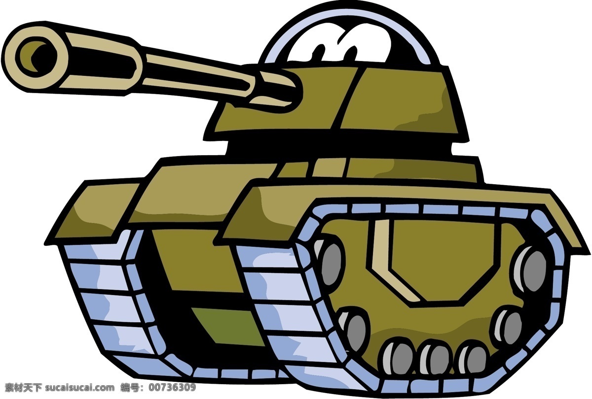 卡通 坦克车 矢量图 坦克 武器 其他矢量图