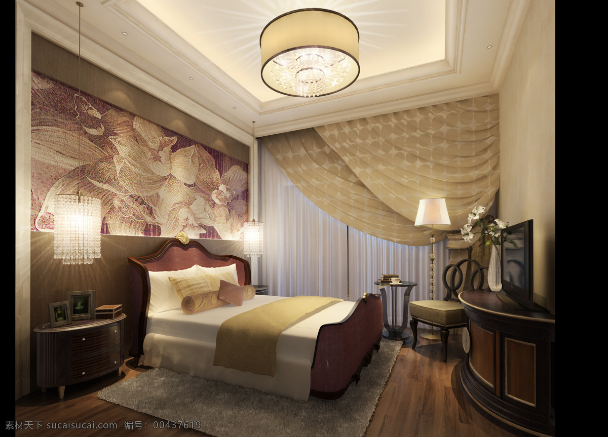 卧室 效果图 地板 客厅效果图 沙发 温馨 卧室效果图 3d 贴图 材质