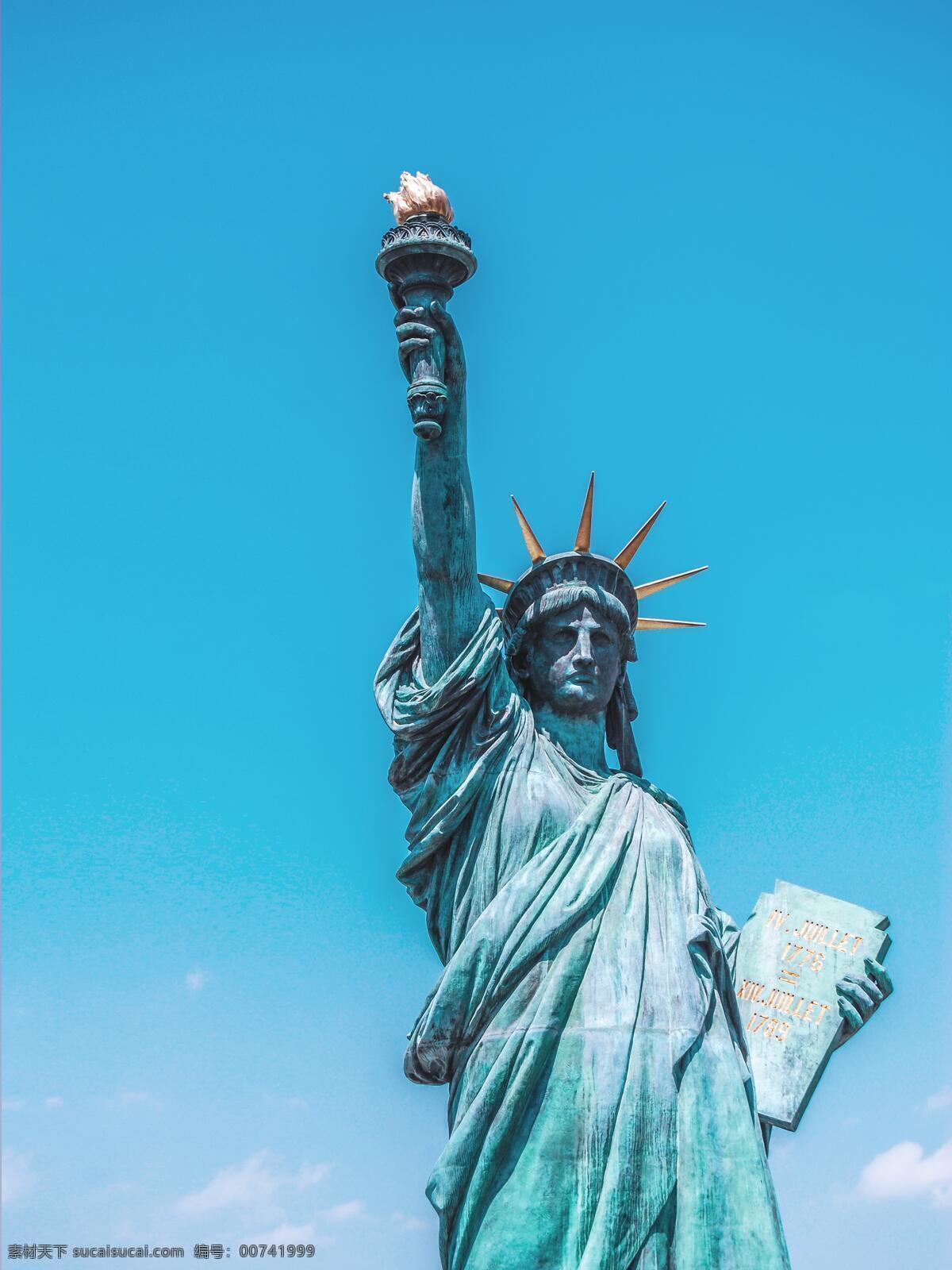 蓝天 天 云 云彩 气势 自由女神像 自由 女神 美国 纽约 海港 哈德逊 河口 雕塑 建筑 usa 文化 象征 雕像 建筑园林 建筑摄影
