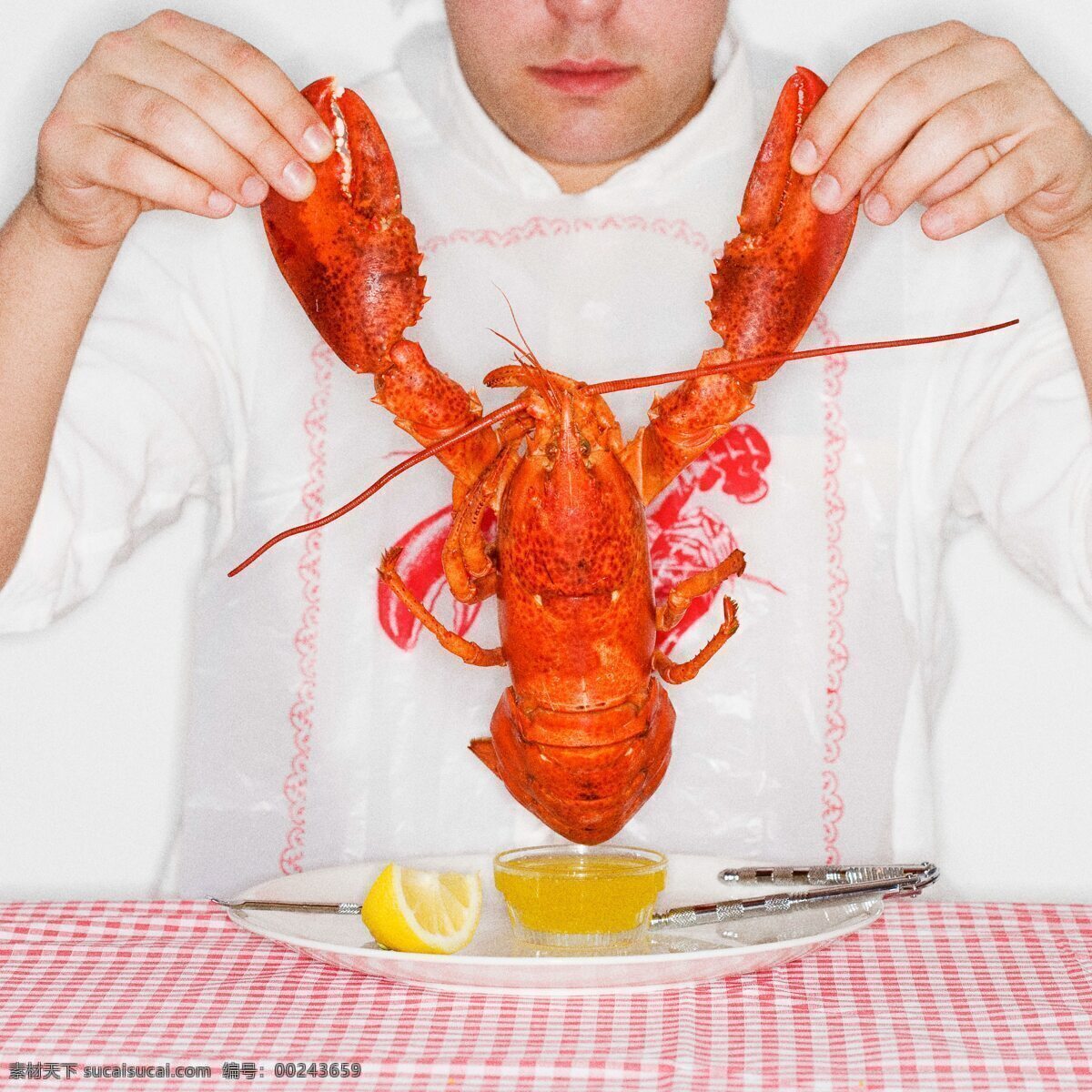 虾 龙虾 虾公 海鲜 美食 柠檬 高清图片 餐饮美食 食物原料