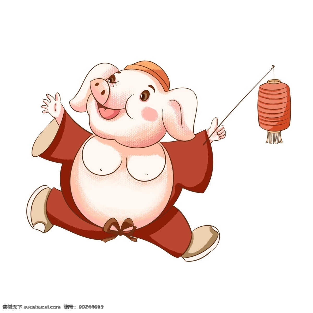 新年 贺岁 卡通 猪 灯笼 卡通猪 红色喜庆 春节 猪年大吉 红灯笼 庆祝元旦 祝福 可爱