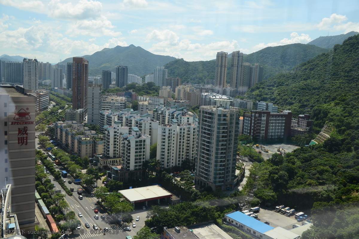 深圳街景 深圳 街景 城市风光 蓝天 白云 绿树 街道 国内旅游 旅游摄影 灰色