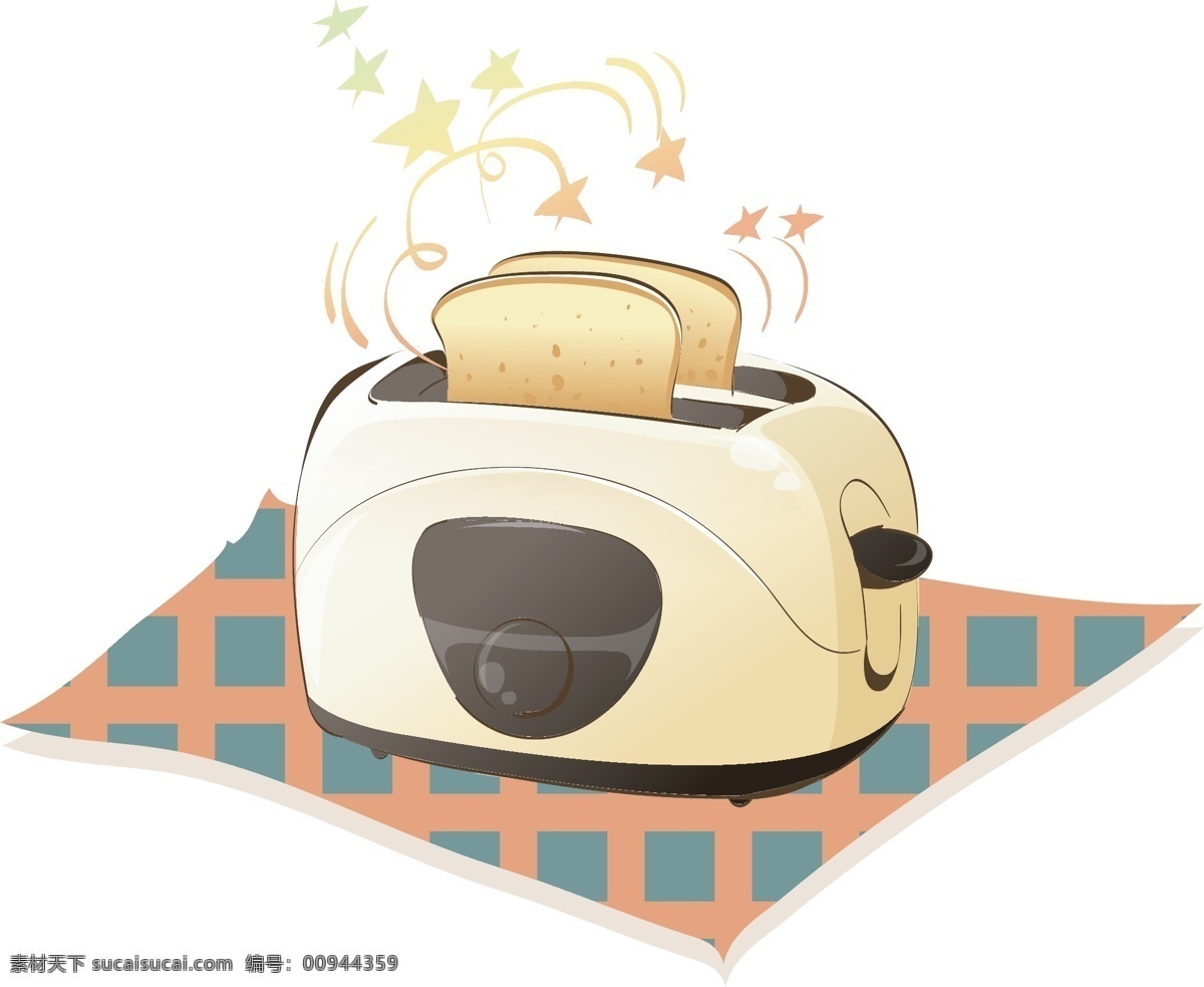 烤 面包机 卡通 电器 物件 卡通电器物件 韩国 图标 烤面包机 生活百科 生活用品 矢量图库 全套