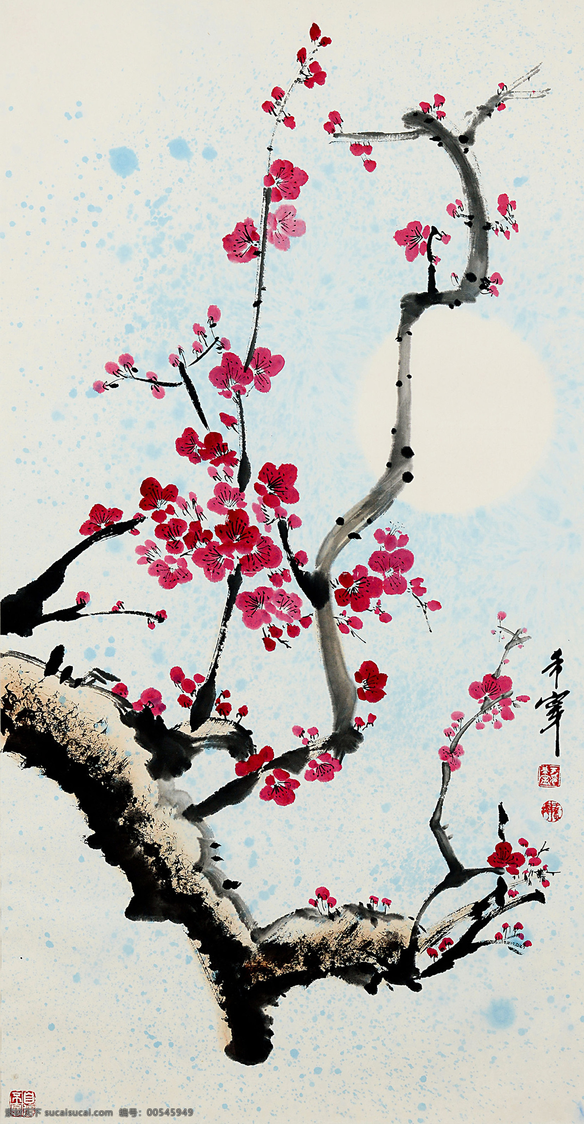红梅映清晖 梅花图 红梅 写意花卉 月圆之夜 国画梅花 梅花 梅花赋 梅花国画 红梅报春 报春图 红梅报春图 梅花报春 咏梅 梅花素材 梅花树 花好月圆 工笔梅花 工笔画 红梅花 中国画梅花 花卉 文化艺术 绘画书法