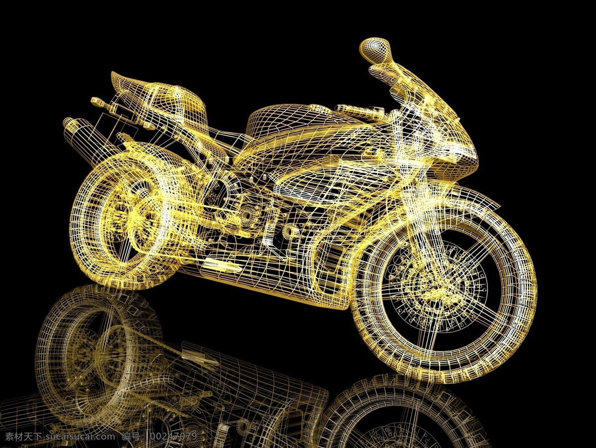 黄色 立体 摩托车 3d摩托车 立体摩托车 赛车 动感摩托车 机车 交通工具 其他类别 现代科技