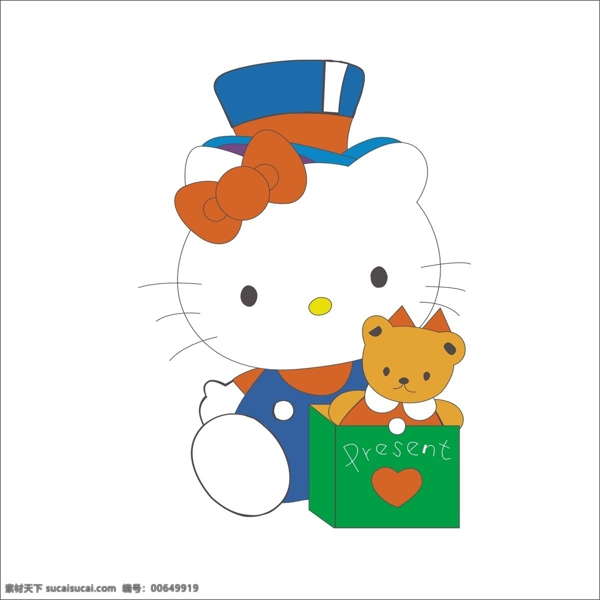 凯蒂猫 可爱 卡通 猫 礼 可爱凯蒂猫 凯蒂猫和礼物 礼盒 卡通小熊礼物 女童服装图案 卡通设计