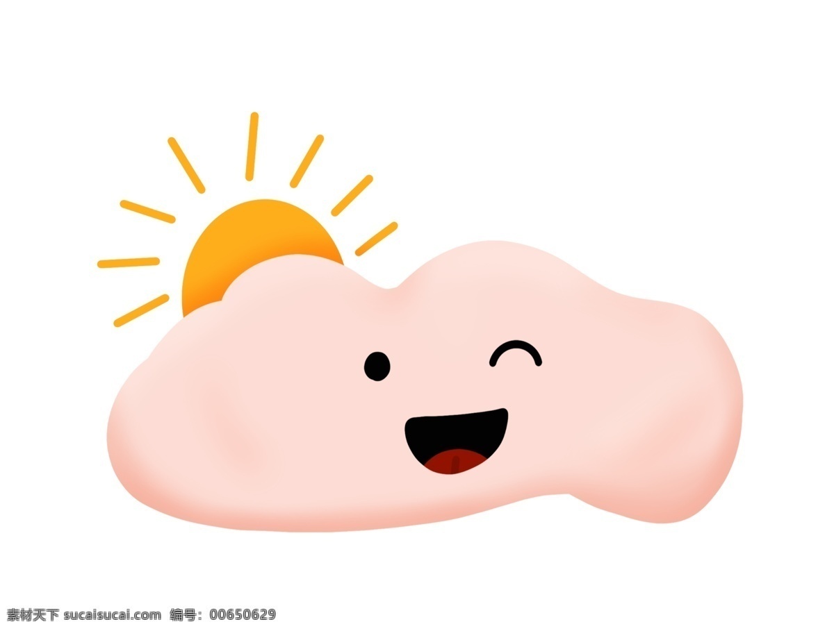 微笑 多云 图标 插图 多云图标 笑脸图标 微笑的云朵 白云 太阳 微笑的多云 多云插画 云朵