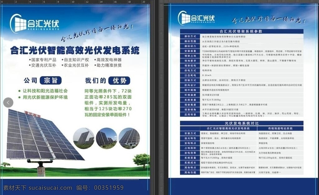 太阳能宣传单 太阳能 蓝天白云 草地 光能 发电 dm宣传单