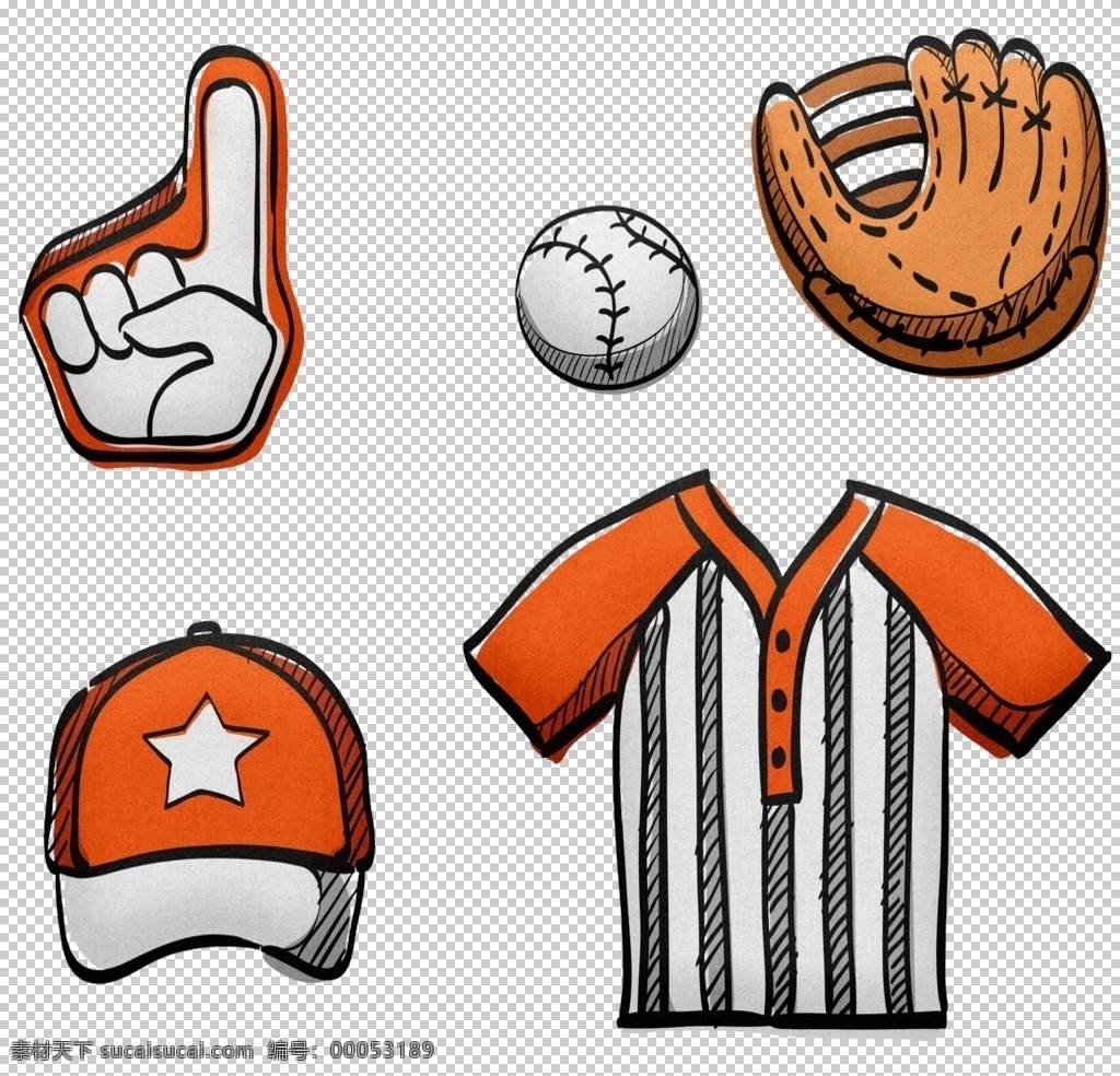 棒球 球帽 帽子 星星 五角星 秋衣 衣服 手套 卡通 动漫 插画 杂七杂八 生活百科 体育用品