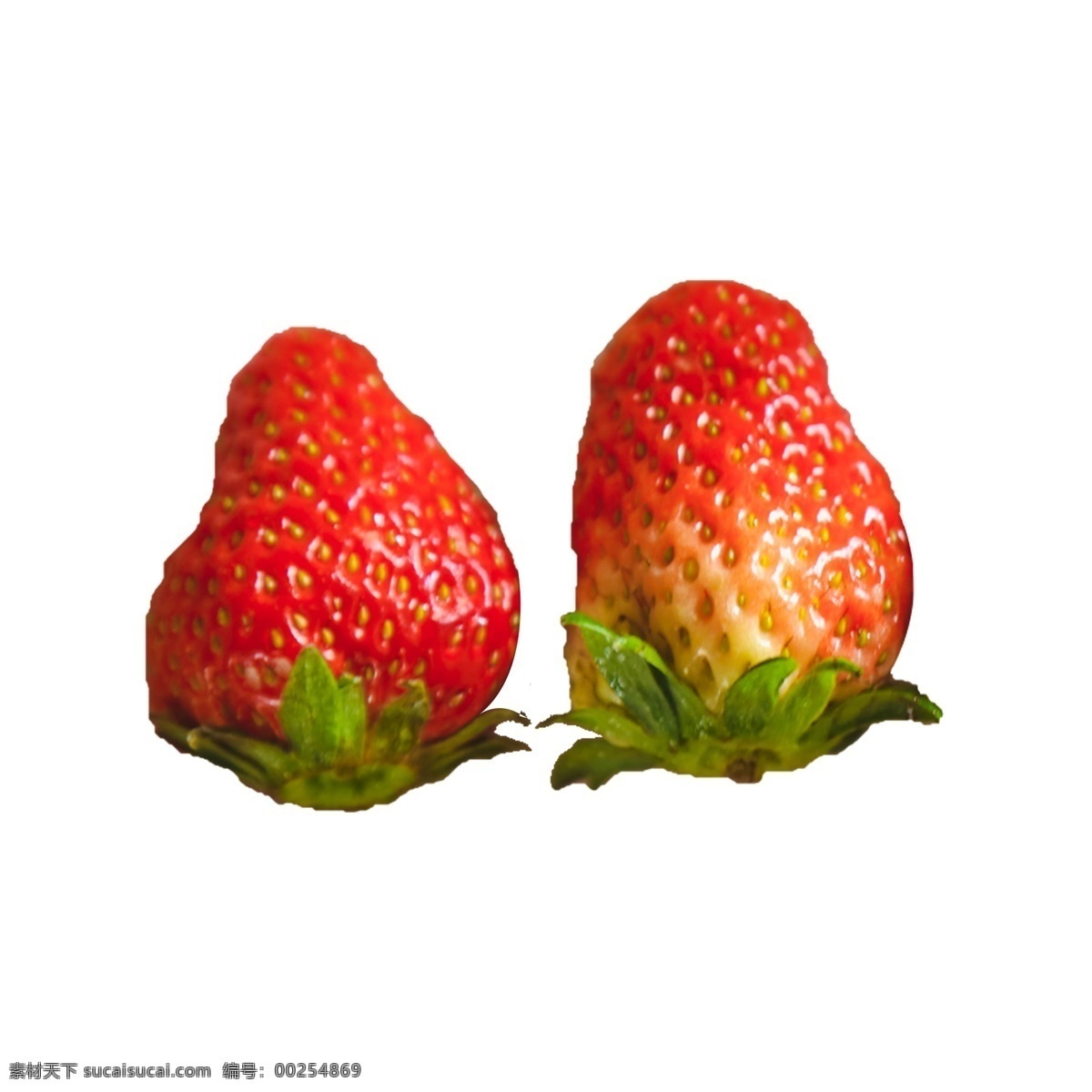 两个 新鲜 草莓 两个草莓 组合 绿叶 叶子 植物 水果 美味 甜食 甘甜 水润 多汁 红色