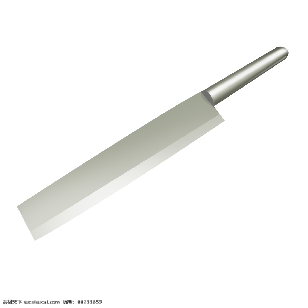 长条 银色 家用 菜刀 透明 底 灰色 厨具 插画插图 插画 锋利 锋利的刀