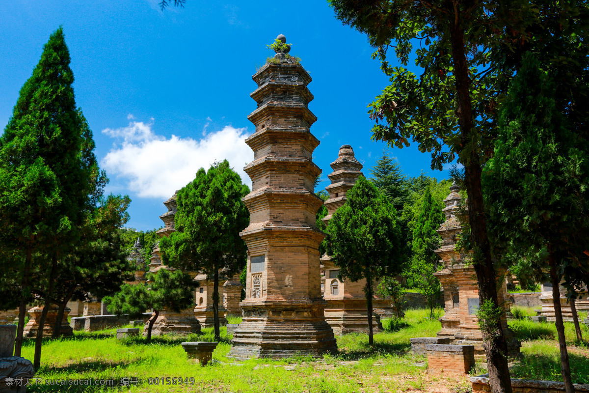 嵩山 少林 景区 塔林 嵩山少林景区 河南 古建筑 蓝天 绿树 旅游 国内旅游 旅游摄影