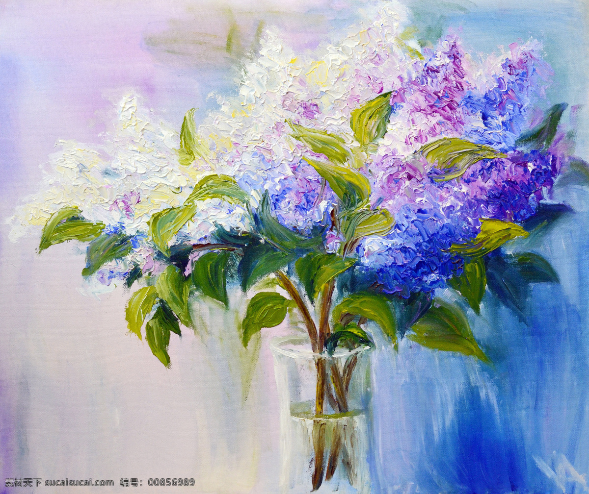 紫丁香 鲜花 背景 边框 油画花朵 绘画艺术 丁香花 美丽鲜花 美丽花卉 美丽花朵 自然风景 自然景观 蓝色