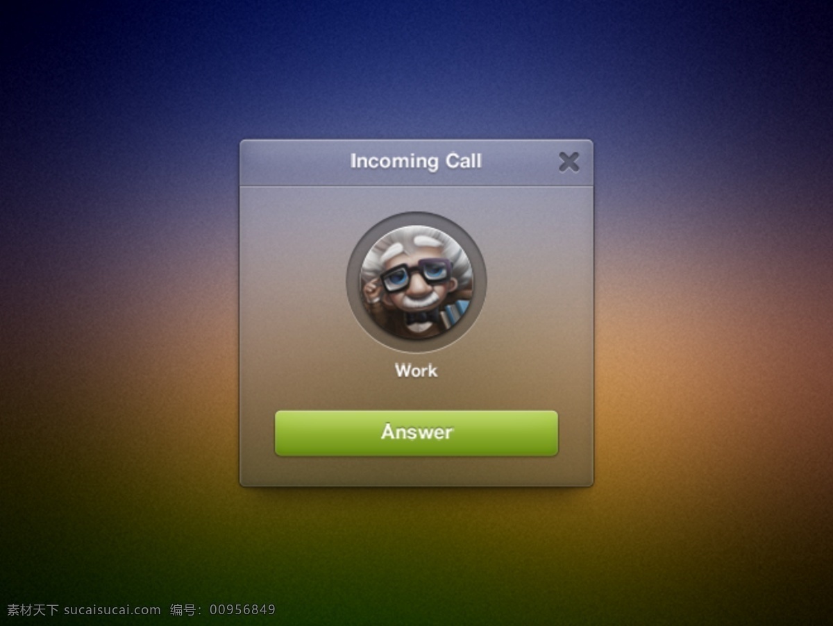 来电 提示 ui 模板 网页 来电提示 anmin psd源文件