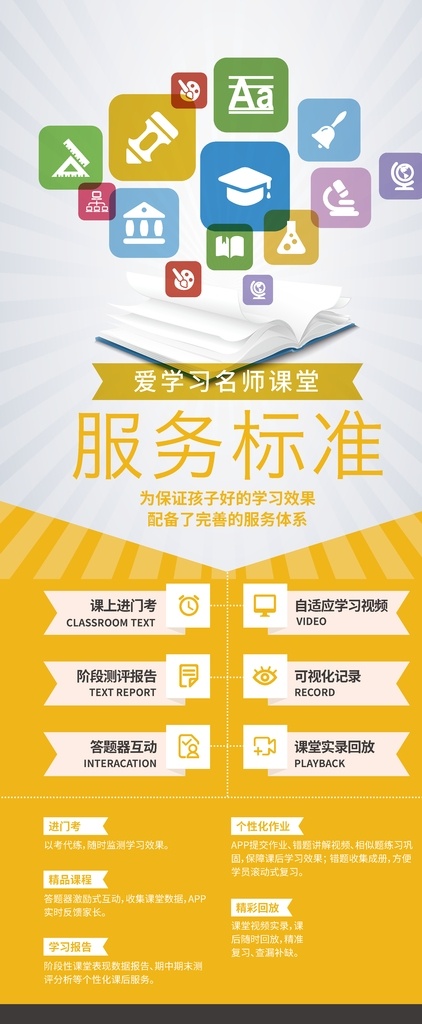 能图片 服务标准 高效复习 学科海报 校企文化 校园展板 英语 数学 语文 物理 化学 说得好 学得会