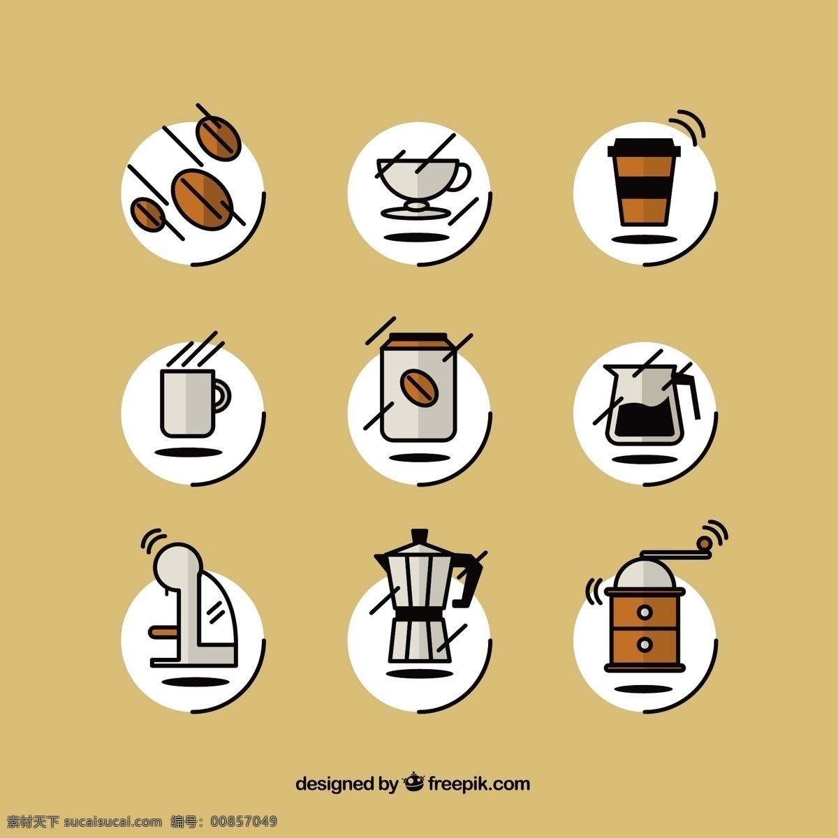 粗略 咖啡 图标 手 手绘 咖啡杯 杯 绘图 马克杯 咖啡豆 壶 手形图标 画 磨床 咖啡机 咖啡壶 白色