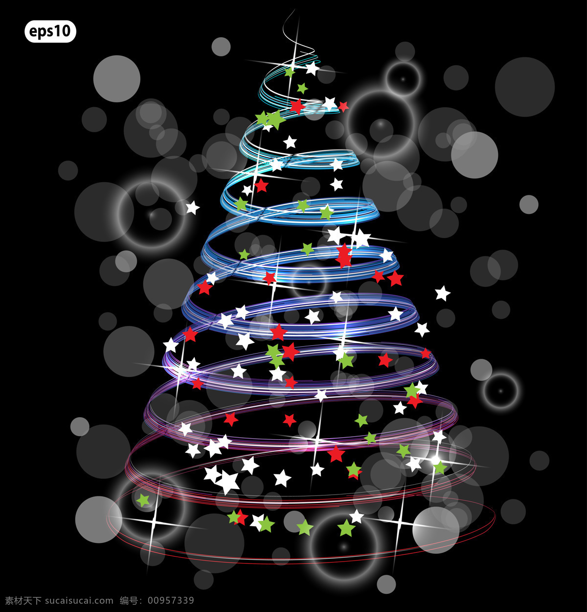 七彩 圣诞树 背景 矢量 圣诞 炫彩 矢量图 其他矢量图