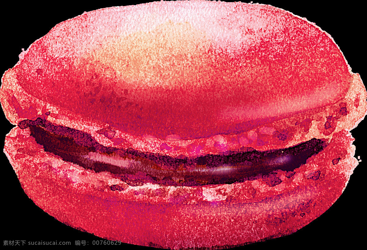 红色 马卡 龙卡 通 透明 装饰 零食 食物 透明素材 免扣素材 装饰图案