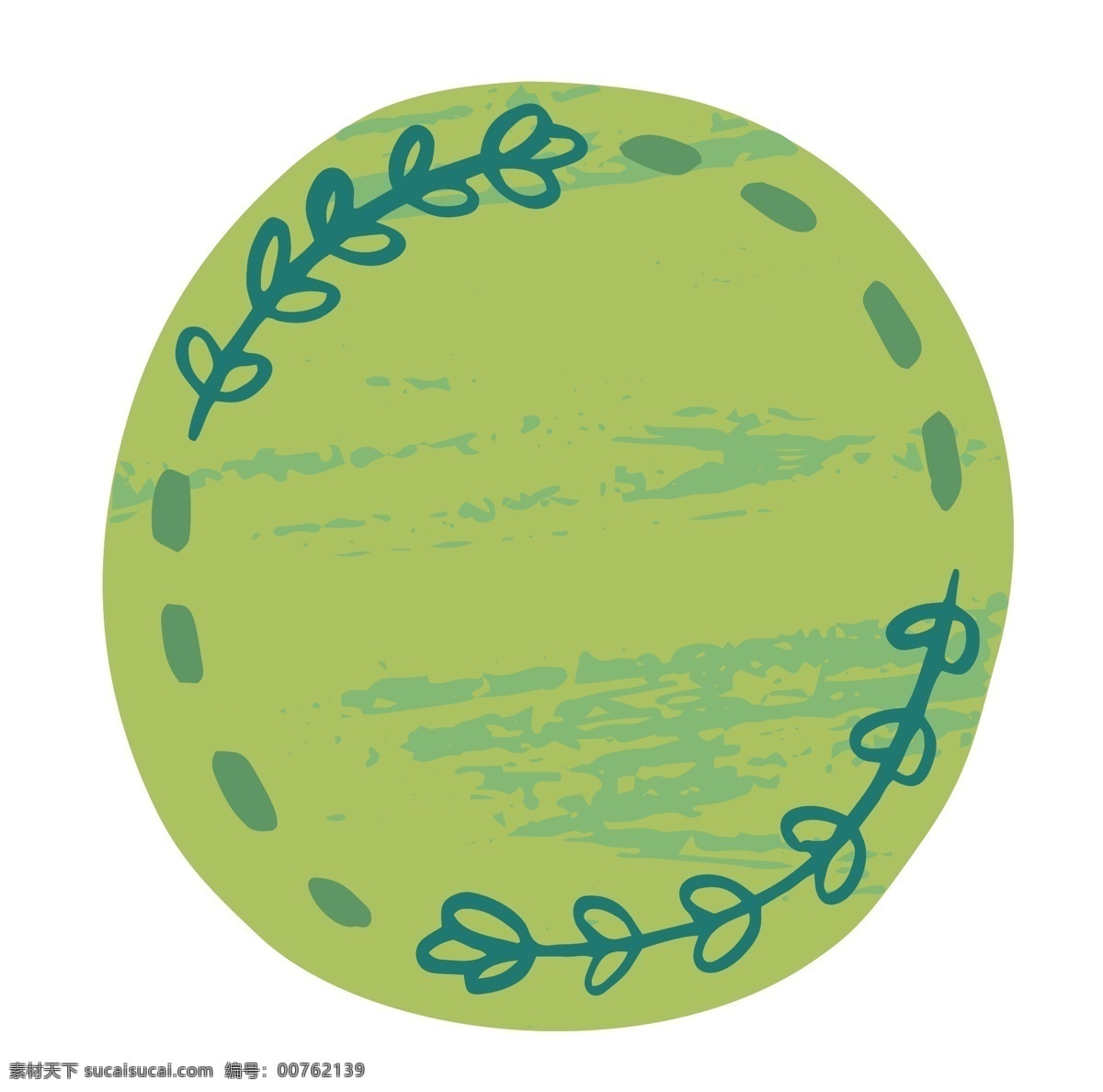 圆形水彩边框 圆形枝藤 水彩 边框