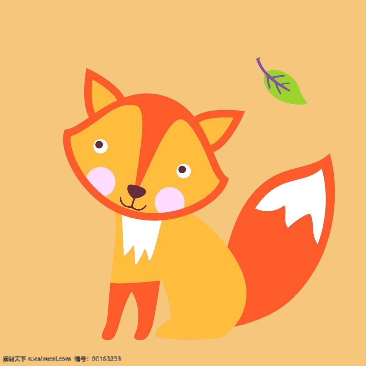 印花 矢量图 动物 服装图案 狐狸 可爱卡通 印花矢量图 植物 面料图库 服装设计 图案花型