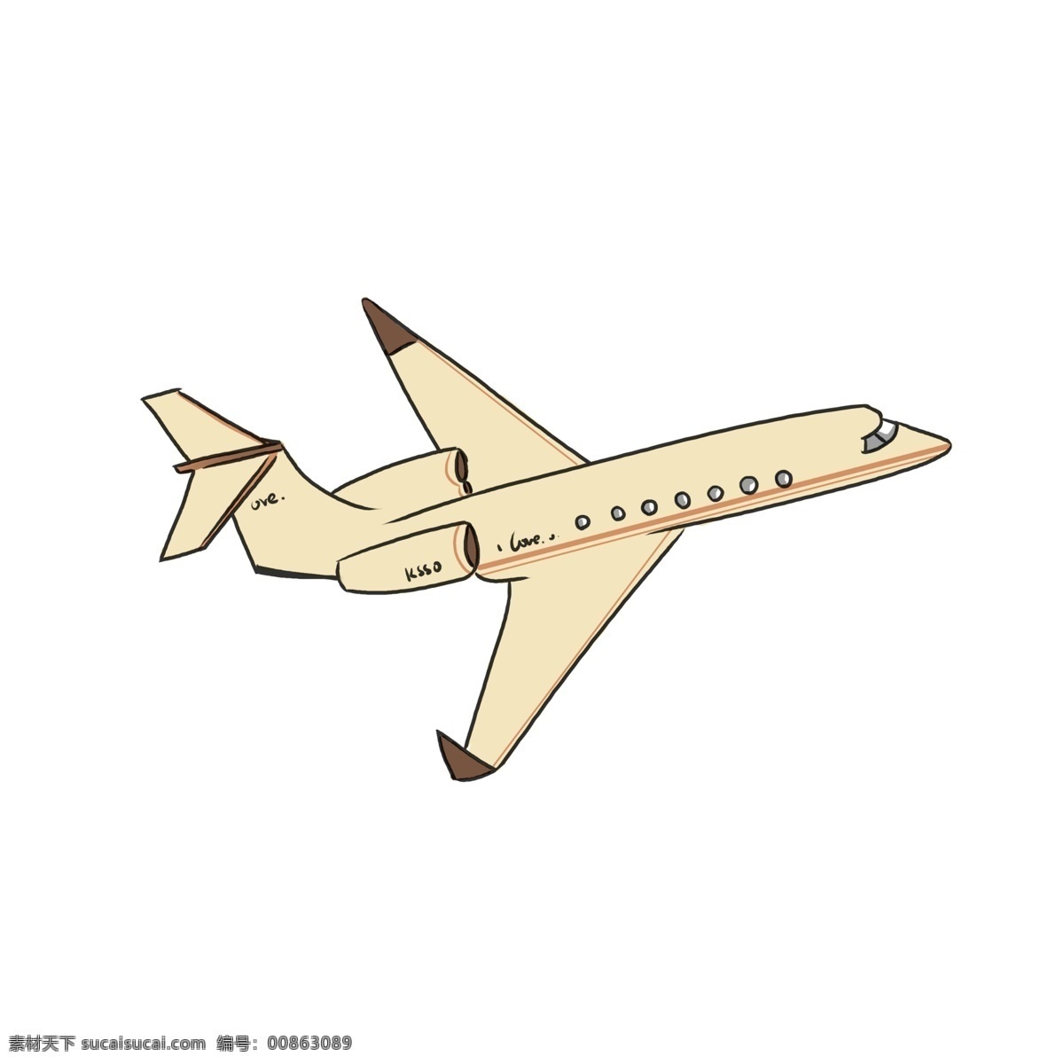 黄色 飞机 手绘 插画 黄色的飞机 飞着的飞机 漂亮的飞机 航空飞机 航天飞机 飞机装饰 飞机插画