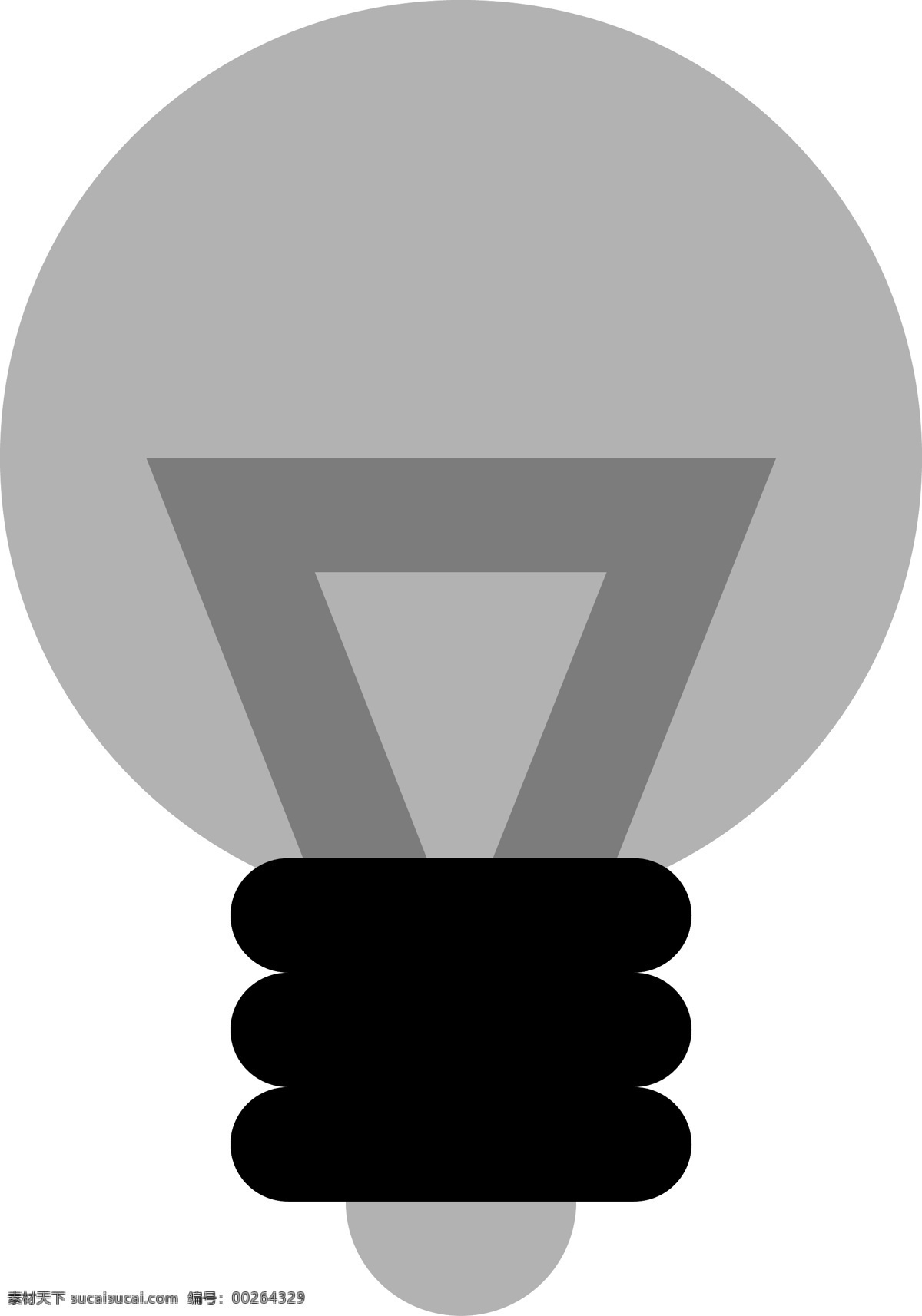 黑 灰色 卡通 螺口 灯泡 图标 icon 创意图标 网站图标 免扣图 螺口灯泡 名片 通用图标