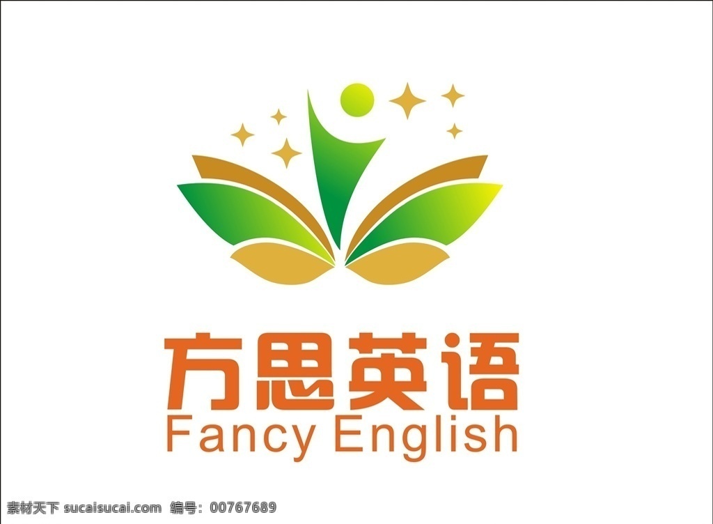 方思英语 标志 logo 方思 英语 fancy logo设计