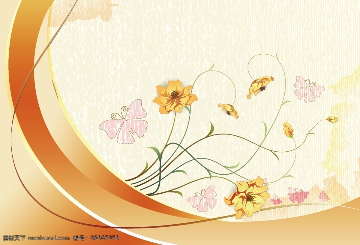 水彩 花卉 背景 矢量 插画 矢量图 其他矢量图