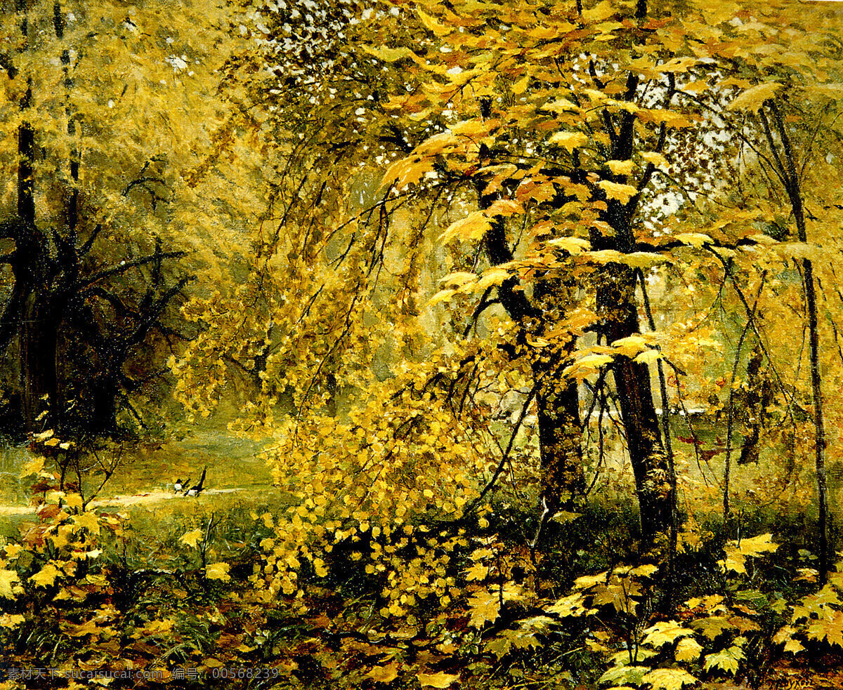 春林喜鹊 世界名画 俄罗斯名画 山水油画 古典油画 抽象油画 树林喜鹊 春色风光 绘画书法 文化艺术