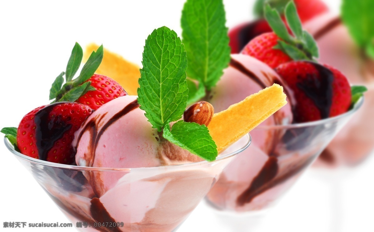 草莓 冰淇淋 红色