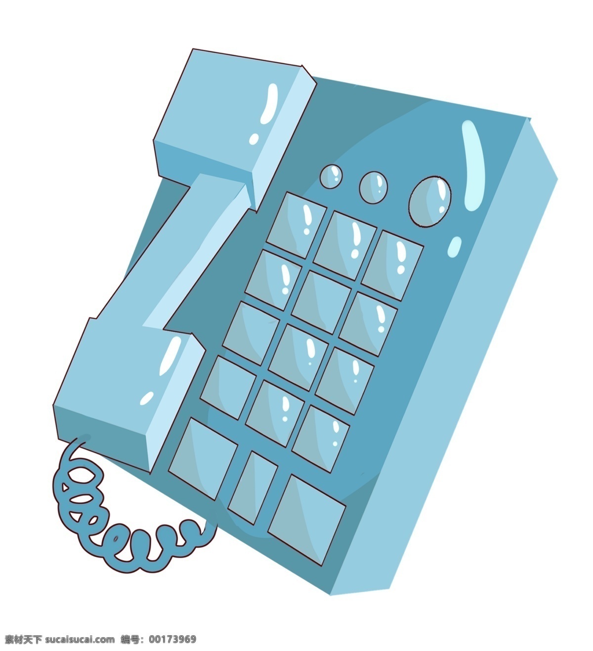 蓝色 座机 电话 插画 蓝色电话 固定电话 打电话 蓝色座机 电话插画 座机插画 蓝色固定电话